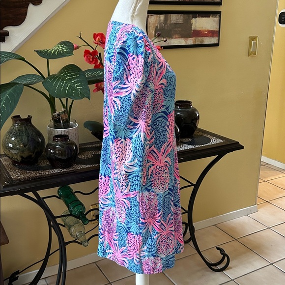 Lilly Pulitzer Marlie Dress Borealis Blue Tropical Down Low Pineapple Print XL - Picture 5 of 16